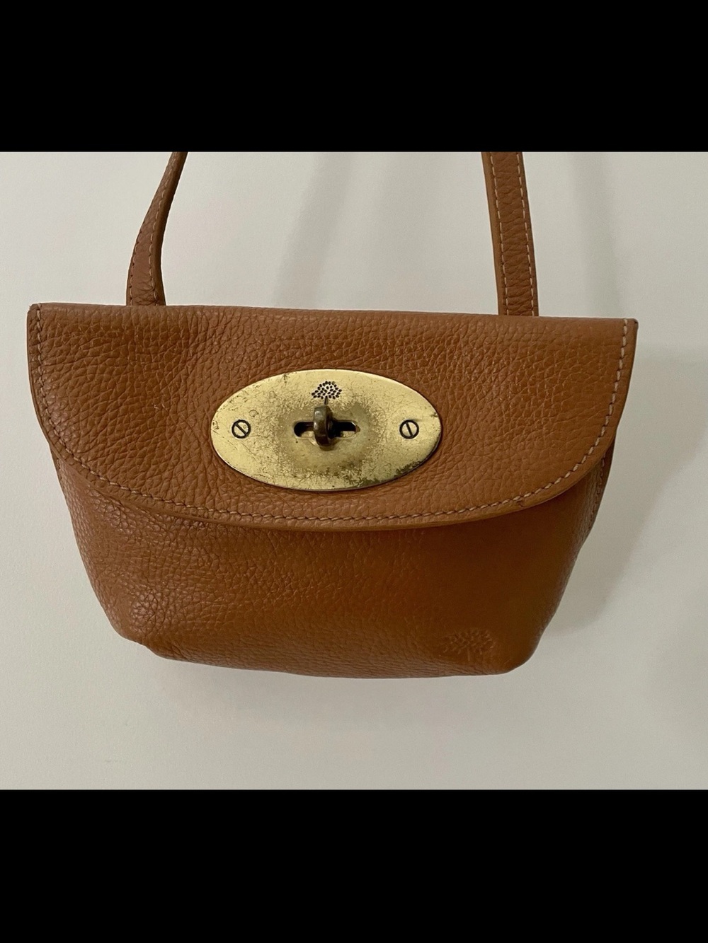 Mulberry Small Brown Leather Crossbody with Gold Turnlock
